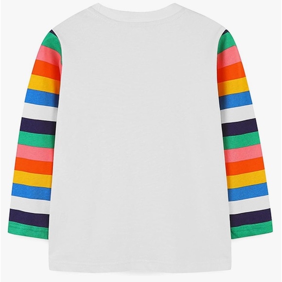 🍁LittleSpring Halloween Top with striped sleeves NWT size 3/4T Unisex - Picture 3 of 4